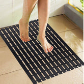 Kuber Industries Hard Plastic Anti Skid Bath Mat 18x23.5“ (Black) -CTKTC8550